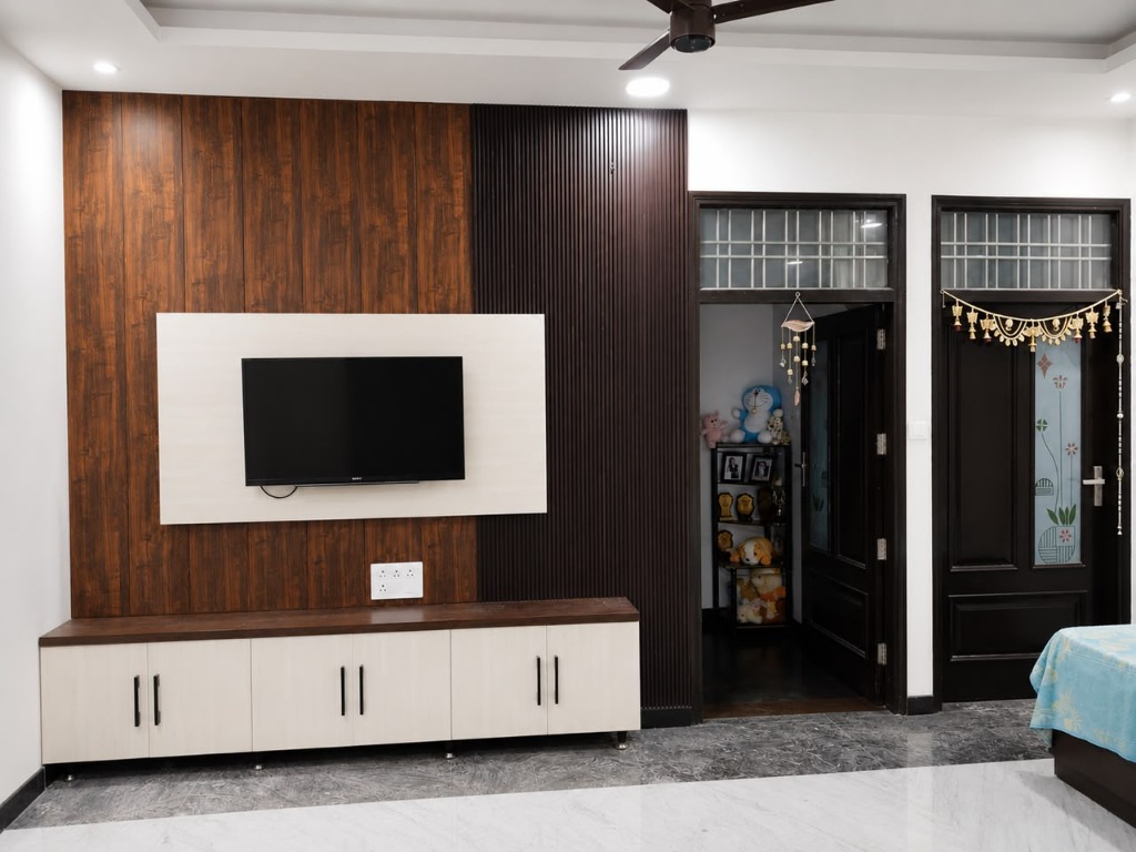 Dark Fluted Vertical UPVC Entertainment Feature Wall, Urban Estate II Hisar