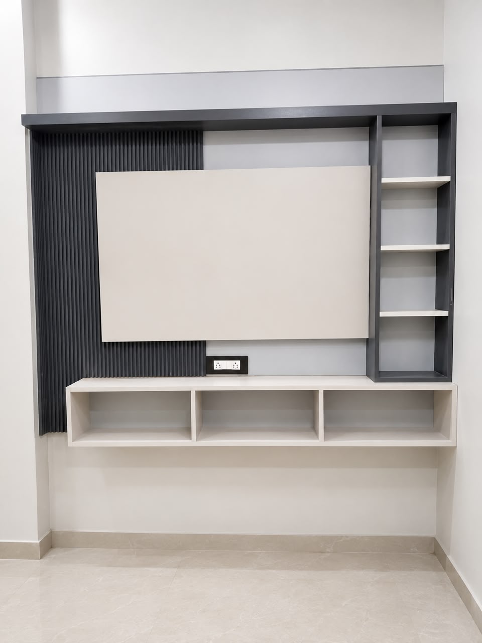 Fluted UPVC louvers TV wall cladding